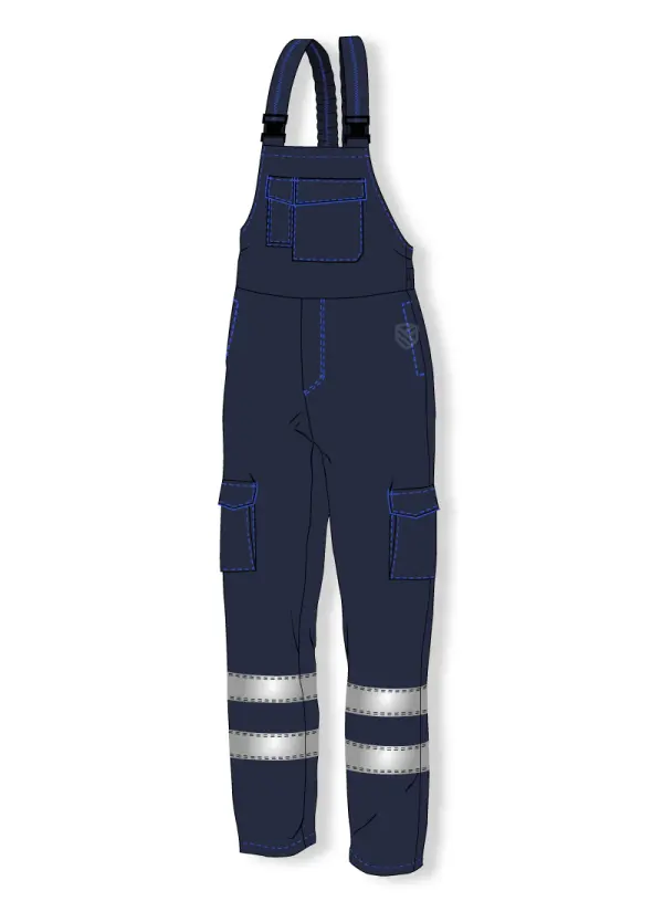 Bib and brace trousers protecting against electric arc