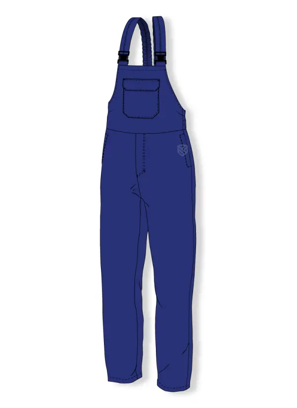 Antielectrostatic bib and brace trousers