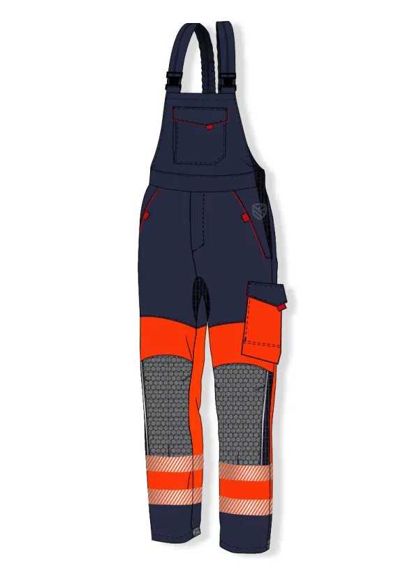 Multi-protective winter bib and brace trousers