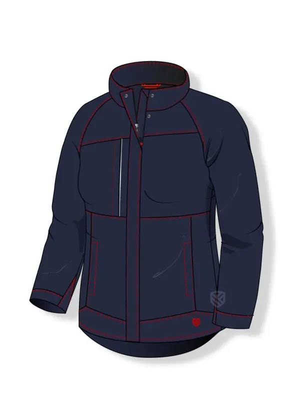 Women's jacket protecting against electric arc